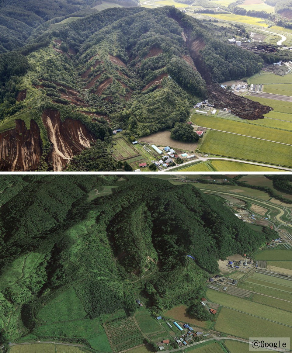 Derrumbes masivos de casas en el norte de Japón